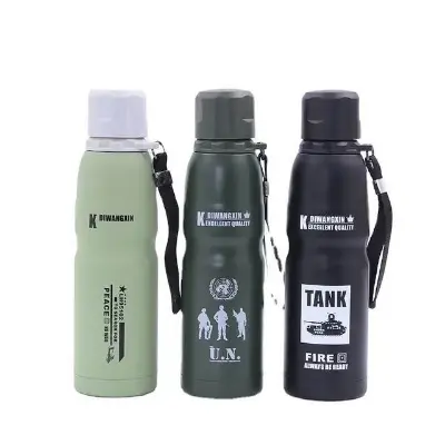 Picture of Travel cup thermal bottle bike stainless steel stainless steel vacuum tumbler for coffee tea thermo mug 500ml - Black