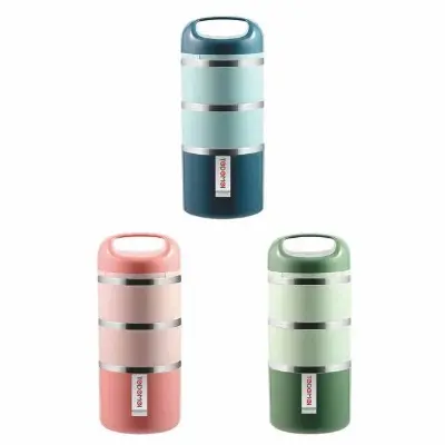 Picture of TEDEMEL Stainless Steel Lunch Dinner Tiffin Box For School Office College Food Container Box - Blue