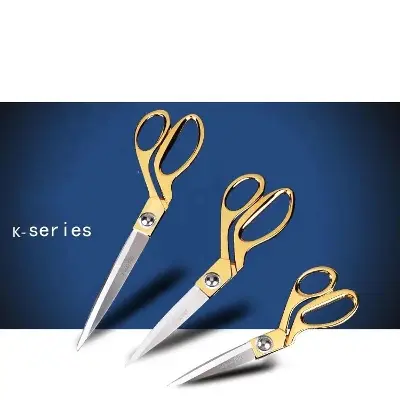 Picture of Stainless Steel Sharp 9.5 inch Tailor Scissors for Clothing Dressmaking Shears Fabric Craft Cutting Adjustable Kitchen Scissors - Gold