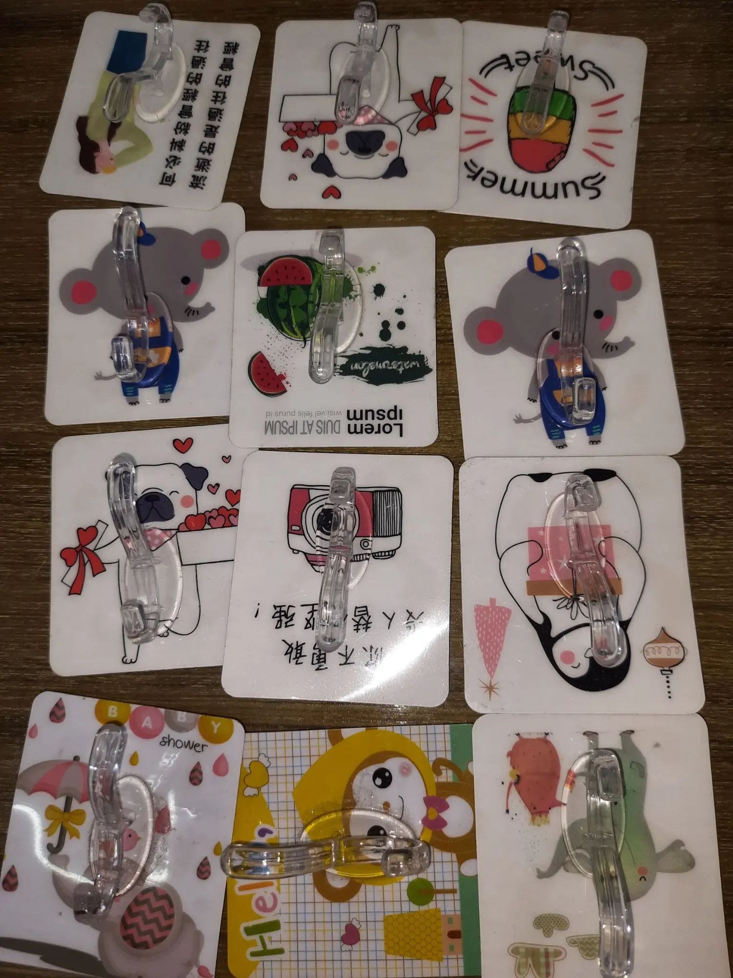 Picture of 5 pcs Strong Self Adhesive Hook Wall Door Sticky Hanger Holder for Kitchen,Bathroom, Key Cloth Hanger - Multicolor