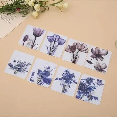 Picture of 4 Piece Strong Hanger For Kitchen Bathroom Holder Accessories Glue Hook - Multicolor