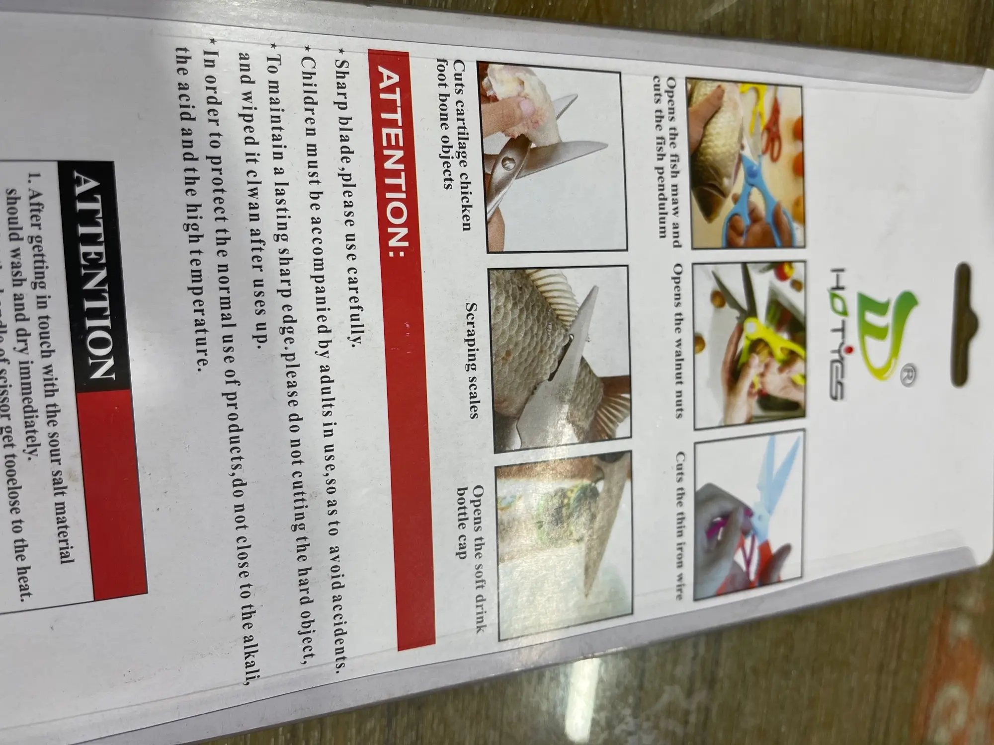 Picture of 6 in 1 Kitchen scissors, stainless steel scissors come in many forms - Ultra Sharp Heavy Duty chicken, meat, fish, food, vegetables - Kitchen Accessories - Pink