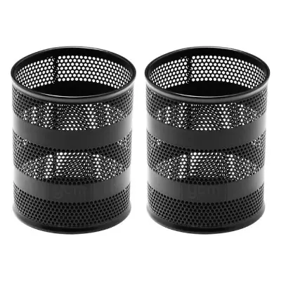 Picture of Round metal pen holder-black colour - Black