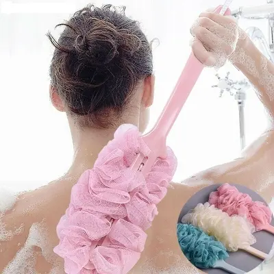 Picture of Men's and Women's Long Handle Body Bath Brush - Exfoliating Back Scrubber - Multicolor