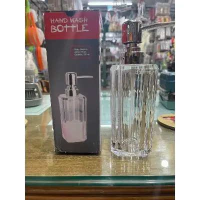 Picture of Liquid hand wash bottle acrylic body capacity 180 ml soap dispenser - Clear