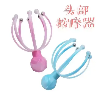 Picture of Head massager deep relaxation 12 roller balls prongs head massage scratcher 360 degree scalp stress relax head scalp massager - Body