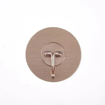 Picture of Special Transparent Self Adhesive Bathroom Kitchen Door Wall Hooks 10 kg - Gold