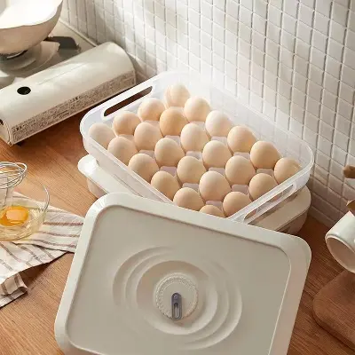 Picture of Egg storage portable preservation case home egg organiser box for refrigerator - Kitchen Rack - Multicolor