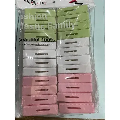 Picture of Cloth hanging plastic cloth clip multiple colour plastic Londry cloth clip 24 pcs pac wight 200 grm pac - Multicolor