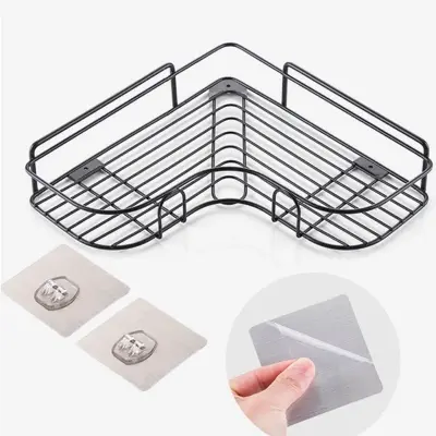 Picture of Bathroom corner adhesive hooks - Black