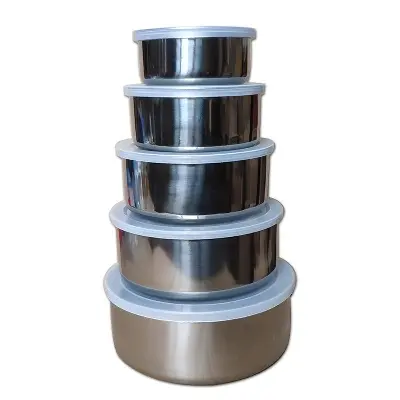 Picture of 5 pcs food box stainless steel air tide - White