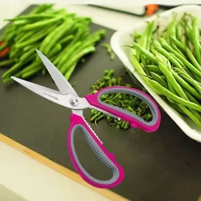 Picture of Stainless Steel Scissor Multi Funtion ) Kitchen bone Scissors Gunting Dapur - Multicolor