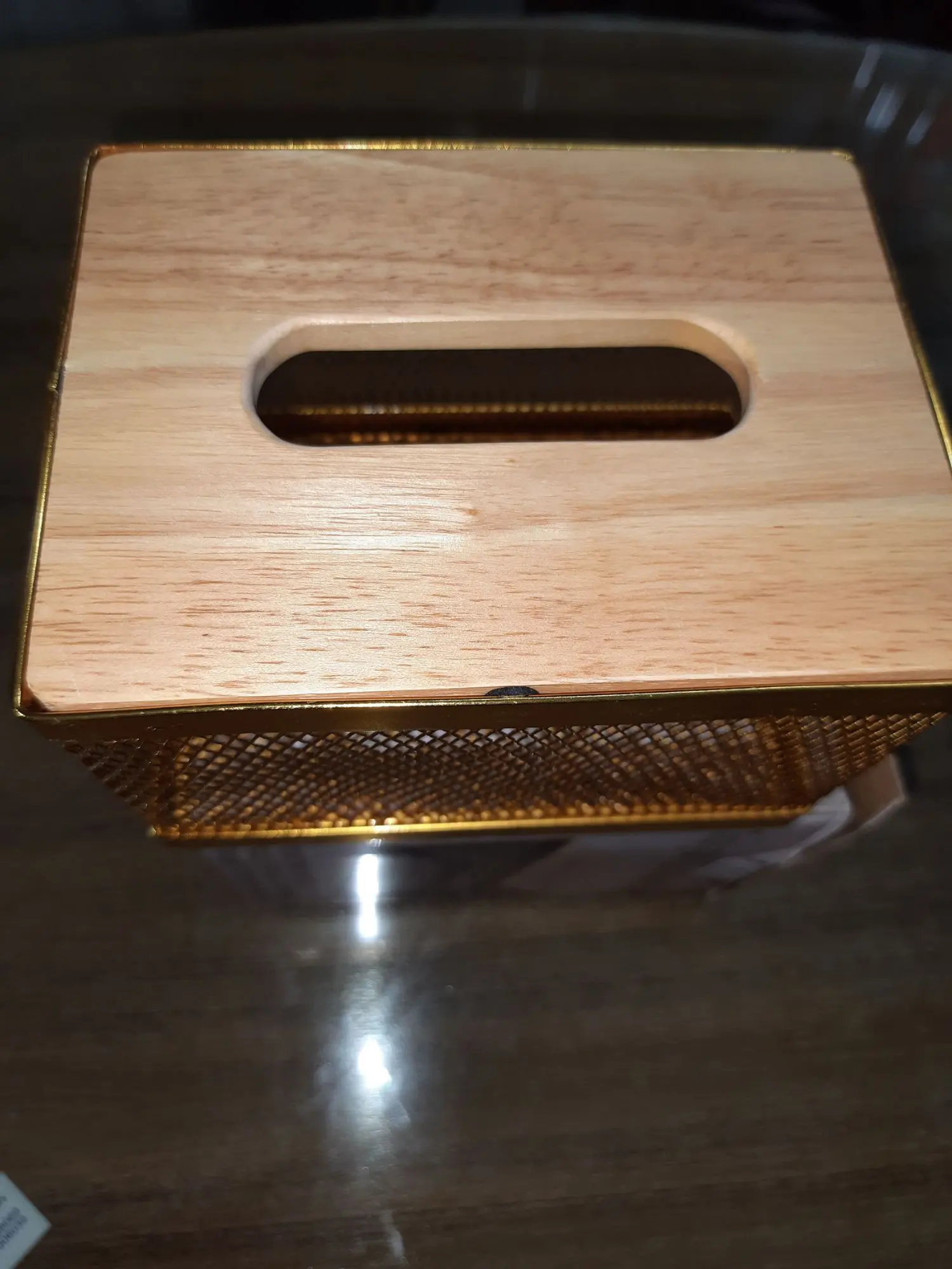 Picture of 16/12 cm gold tissue box box can be used for tissue paper, as a paper towel dispenser - Kitchen Rack - Kitchen Rack - Oven Cover - Gold