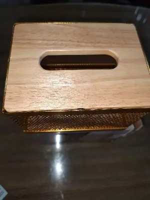 Picture of 16/12 cm gold tissue box box can be used for tissue paper, as a paper towel dispenser - Kitchen Rack - Kitchen Rack - Oven Cover - Gold