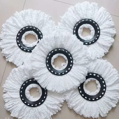 Picture of 1 pcs Rotating Round 16mm Mopping Head Microfiber Mop Cloth Replacement refil - White