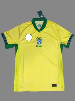 Picture of Brazil Copa America Jersey 2024 Half Sleeve Premium Quality - Both Side Print_ HOME JERSEY - Player Edition(Yellow)