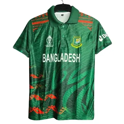 Picture of বাংলাদেশ ক্রিকেট দলের জার্সি World Cup 2023 (Embroidery) (Both Side Print), কলার জার্সি 2023-24 - bangladesh cricket jersey(Green)