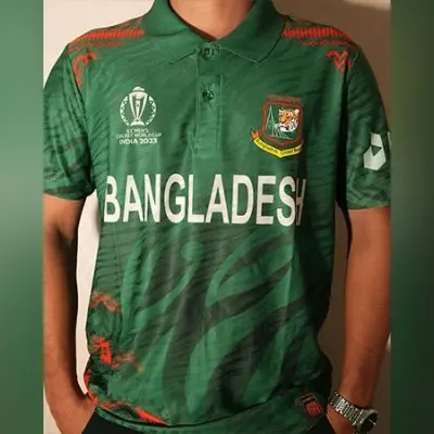 Picture of বাংলাদেশ ক্রিকেট দলের জার্সি World Cup 2023 (Embroidery) (Both Side Print), কলার জার্সি 2023-24 - bangladesh cricket jersey(Green)