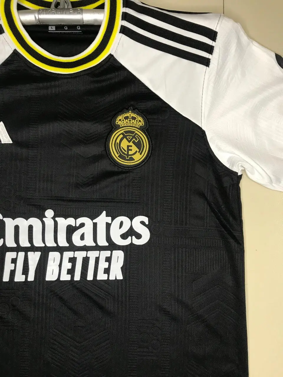 Picture of Real Madrid (With Embroidery) Jersey Football Jersey Black - White Premium Jersey(Black)