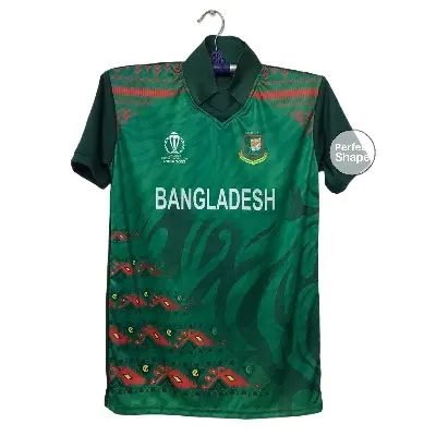 Picture of Bangladesh National Cricket Team Jersey, Short sleeve Collar Jersey 2022(Only M size)(Green)