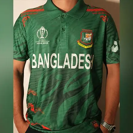 Picture of Bangladesh Cricket Team World Cup Jersey , Premium Quality Collar Jersey 2023-24(Green)