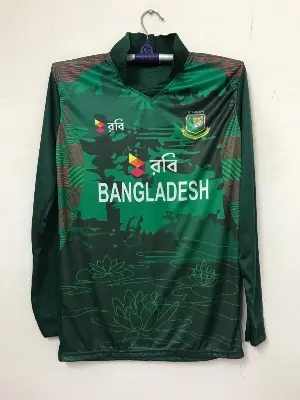 Picture of Bangladesh Robi National Cricket Team Jersey , Full sleeve Collar Jersey 2023-24(Deep green)