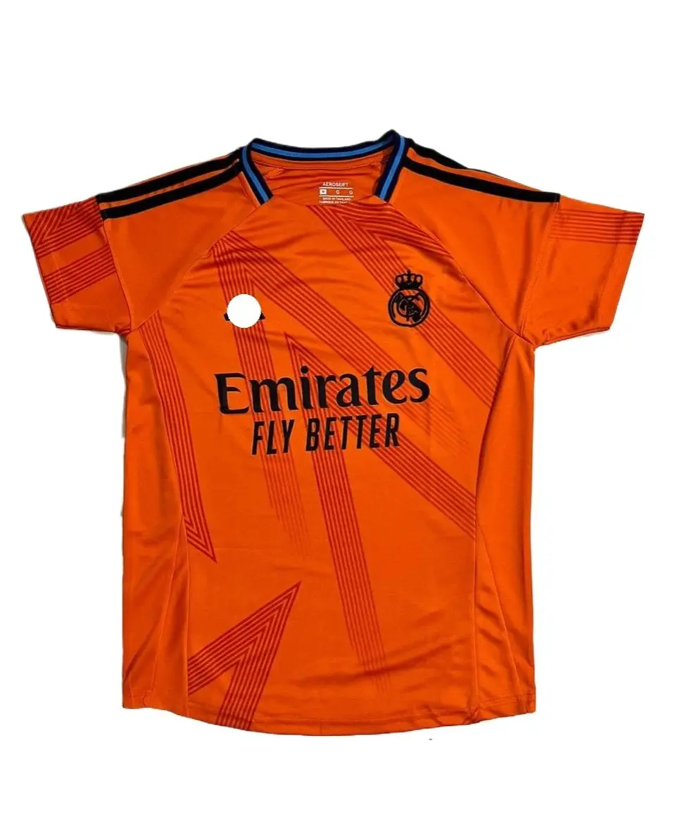 Picture of Real Madrid (With Embroidery)  Premium Spanish Club Football Jersey -  Away Kit 2024-25 -(New Season)(Orange)