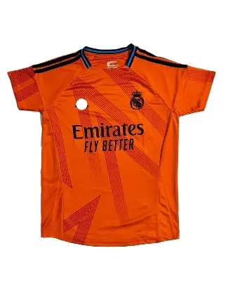 Picture of Real Madrid (With Embroidery)  Premium Spanish Club Football Jersey -  Away Kit 2024-25 -(New Season)(Orange)