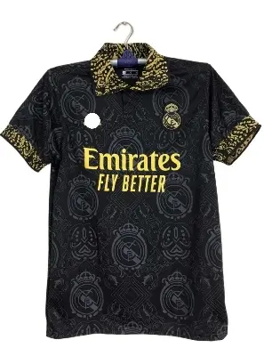 Picture of Real Madrid (With Embroidery) Premium Football Jersey Black 2023/24 - Golden - Full Sleeve