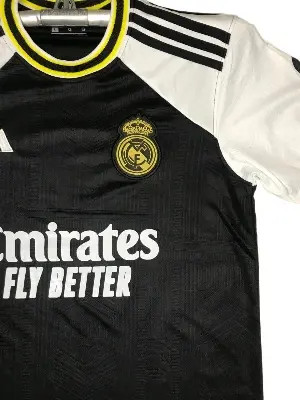 Picture of Real Madrid (With Embroidery) Premium Football Jersey Black 2023/24 - Golden - Full Sleeve