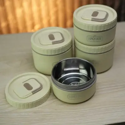 Picture of 4 Tier Smart Lunch Box Set Stainless Steel Food Container Portable Leakproof Tiffin Box