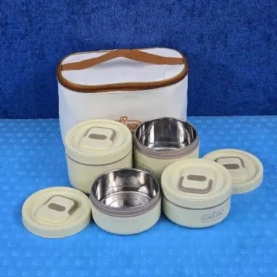 Picture of 4 Tier Smart Lunch Box Set Stainless Steel Food Container Portable Leakproof Tiffin Box