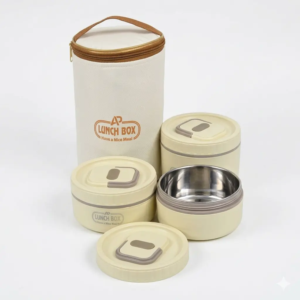 Picture of 4 Tier Smart Lunch Box Set Stainless Steel Food Container Portable Leakproof Tiffin Box