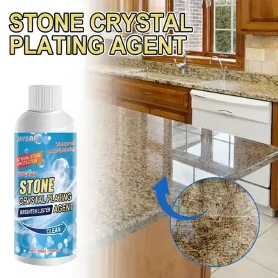 Picture of Stone Stain Remover Cleaner, Nano Stone Crystal Plating Agent, Marble Stone Cleaner Polishes, Crystal Plating Agen for Kitchen, Patio, Backyard Marble Cleaner and Polish (Pack Of 1) 450ml