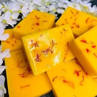 Picture of Hand Made Saffron Goat Milk Bar Soap 1 pcs-100gram