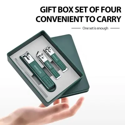 Picture of 4pcs/Set Original German Nail Clippers Set, With Nail Scissors, Nail Clippers And Foot Rasp,Imported Home(Green)