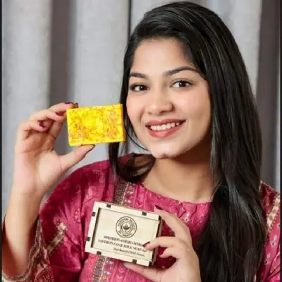 Picture of Saffron Goat Milk Handmade Soap Bar 100gm(saban)