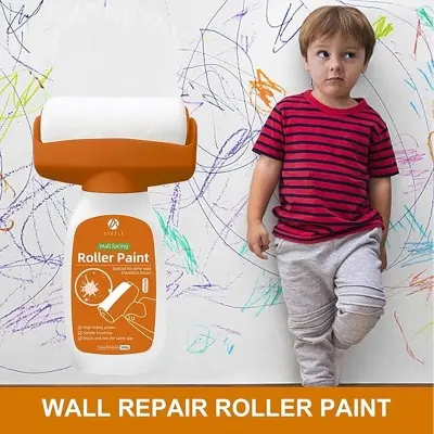Picture of Wall Repair Roller Paint Multifunctional White Paint Roller for Wall Painting Water Based Latex DIY WAll Rolling PaInt for Wall Repair Rolling Brush WAll Paint Tool for Cracks & Stains (500g)(White)