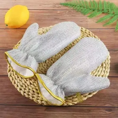 Picture of Housework Cleaning Gloves Steel Wire Ball Dish Washing Gloves Kitchen Dishcloth Dishwashing Cleaning Cloth Cleaning Tools 2 pics(2 pics Gloves)
