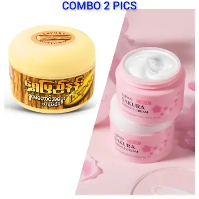 Picture of Thanaka face pack 140g & LAIKOU Japan Sakura Essence Cream - 25gm combo pack set(2pc)