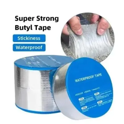 Picture of Aluminum Foil Tape Butyl Waterproof Tape Super Fix Repair Wall Crack Easy to Use 10 mitter(Silver)
