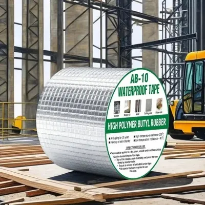 Picture of Big Size Leakage Repair Waterproof Tape for Pipe Leakage Roof Water Leakage Solution Aluminium Foil Adhesive Tape Sealing Butyl Rubber Tape (10 Meter )(Silver)