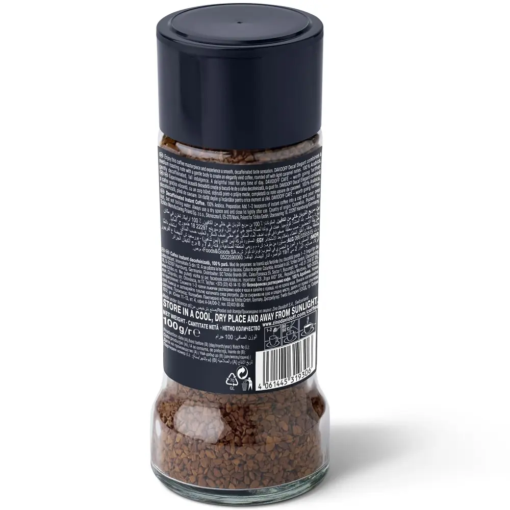 Picture of DAVIDOFF COFFEE DECAF ELEGANT 100G