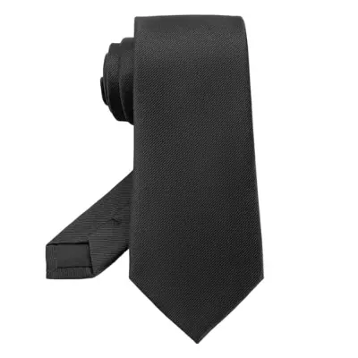 Picture of Black New Mens Solid Color Black Ties.