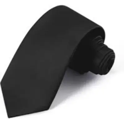 Picture of Black New Mens Solid Color Black Ties.