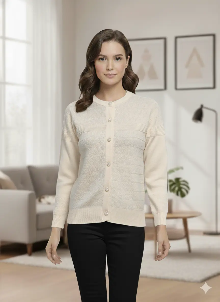 Picture of Women's Long Sleeve Sweater Open Front Cardigan Button Closer Outerwear Winter Dress Casual Solid Color Sweaters