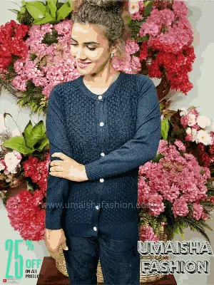 Picture of Stylish Fashionable Winter Dress Knitting Cotton Open Front Long Sleeve Cardigan Sweater for Ladies