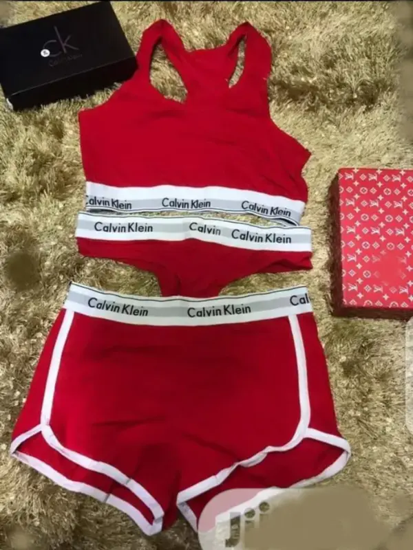 Picture of Women's Modern Cotton Thong, Short Panty and Tops 3 pcs Set