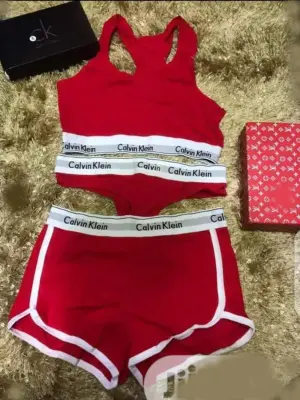 Picture of Women's Modern Cotton Thong, Short Panty and Tops 3 pcs Set