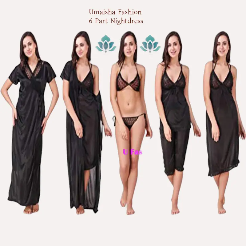 Picture of Fashionable China Glossy Fabrics 6 Part Nighty for Woman Nightdress.